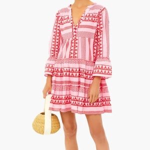 Tuckernuck Pink Salma Dress Pomander Place Size large  NWT
